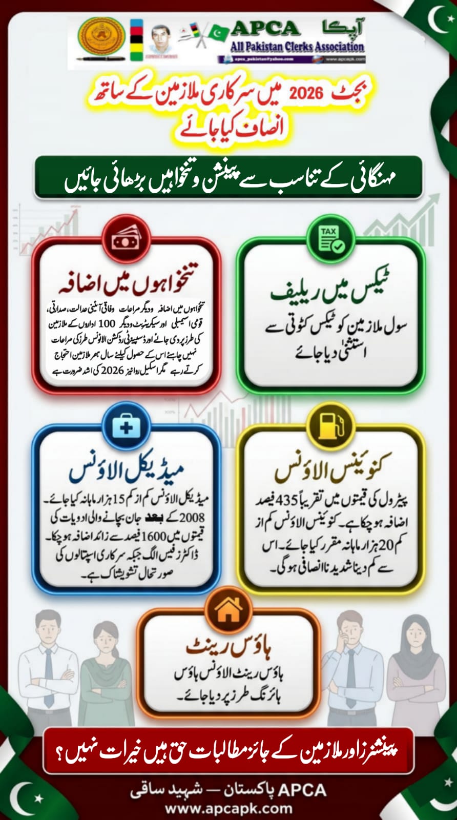 مرنے کا شرط ختم کرکے گروپ انشورنس اور بہبود فنڈ  کی رقم یکمشت ریٹائرمنت کے وقت ادا کی جائے ٬ 3 سے 6 ارب روپیہ حکومت کو سالانہ بچت ہوتی ہے
